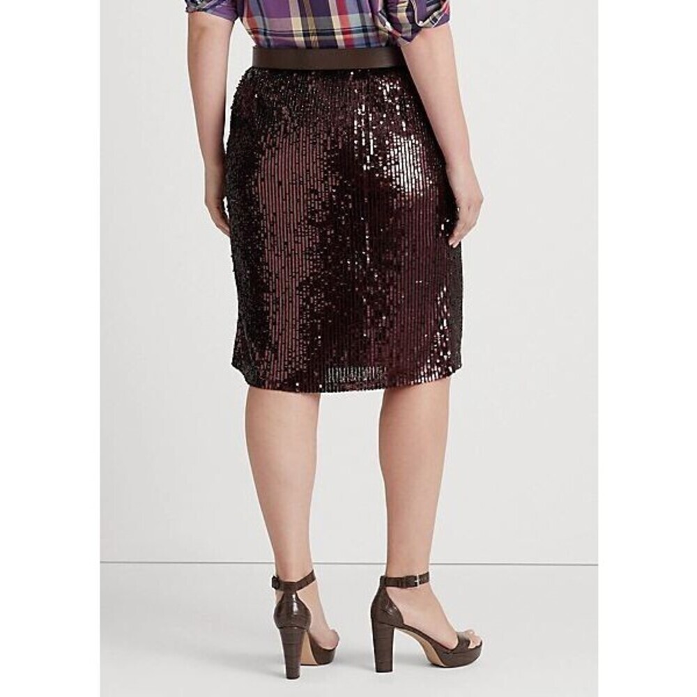 NEW Lauren Ralph Lauren Women's 22W Sequined Tulle Pencil Skirt • Reg Price $295 - Picture 4 of 5